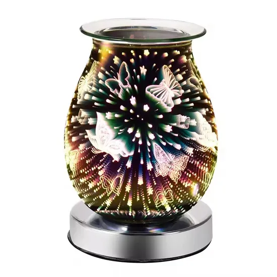 Táctil, lámpara de aromaterapia de vidrio 3D, luz nocturna, luz de vela1