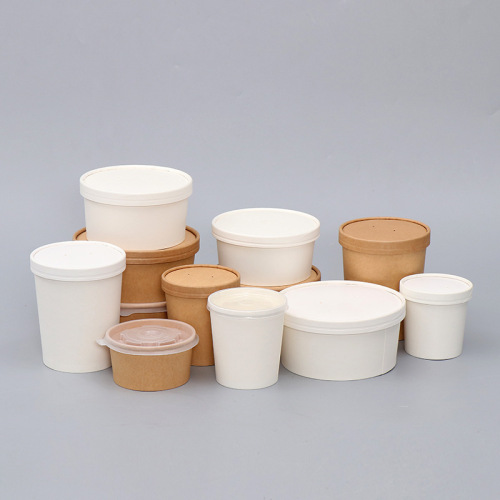 kraft paper tub disposable soup bowl take away