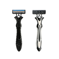 Disposable Private Label 3-Blade Razor with Rubber Handle for Hair Removal1