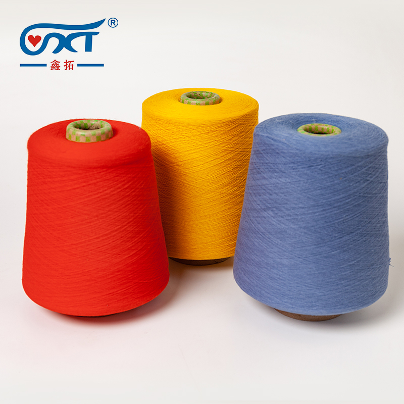 Colorful Regeneration Blend Thread 20/2 Recycled Polyester Cotton Yarn for Knitting Weaving