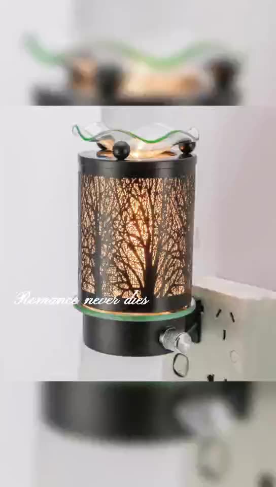 Brûleur de fusion à cire électrique arôme de métal diffuseur lampe du brûleur d&#39;huile Forme d&#39;arbre et parfum de maison pour la chambre de bureau Spa1