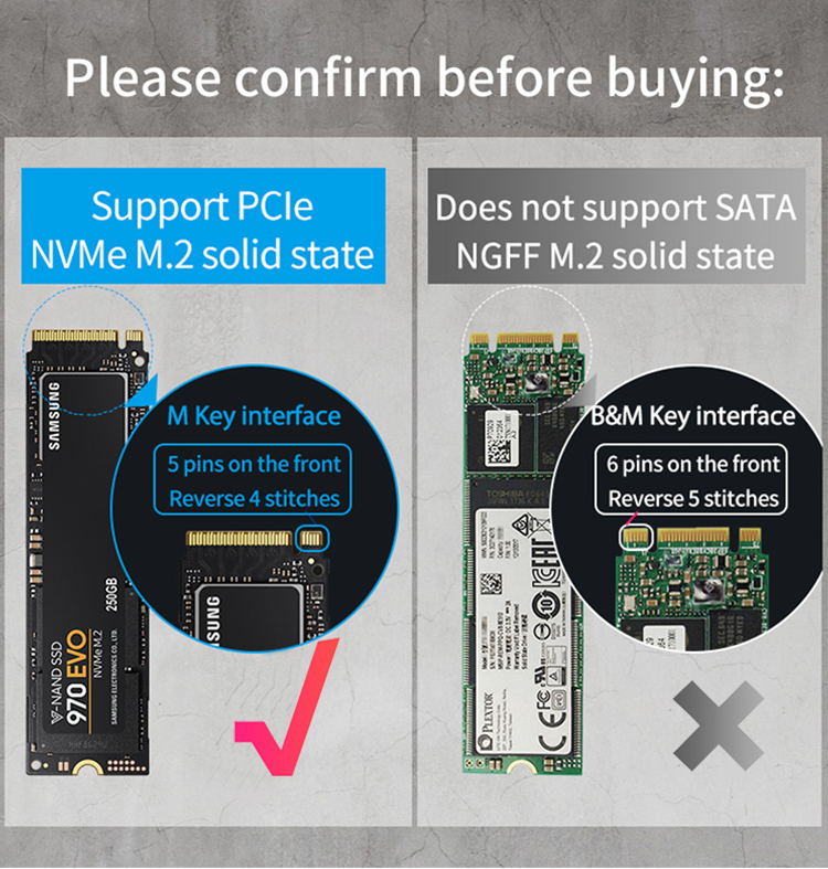 2TB NVMe M Key m.2 Type-c SSD Enclosure