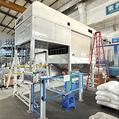 Máquina de desembalagem de sacos totalmente automática Niasi em teste de fábrica - equipamento de manuseio de materiais
