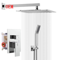 High-End Luxury Rainfall Mixer Shower Combo Set for Bathroom - Wall Mounted, Chrome Finish1