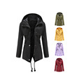 Waterproof LOGO Print Raincoat for Women - Lightweight Trench Coat1