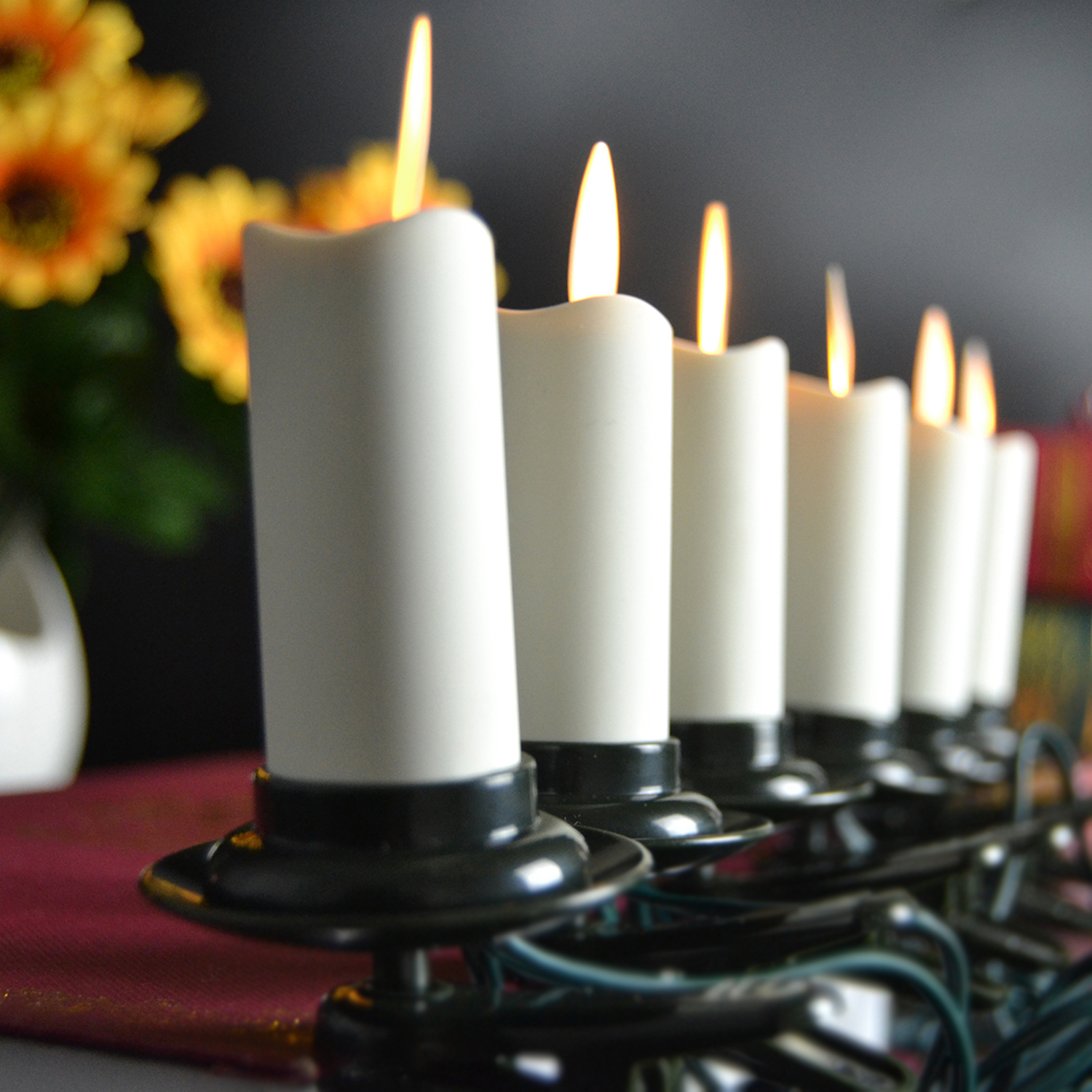 Bougies de cône à LED décoratives de Noël