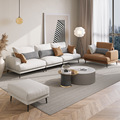 Nordic technology cloth sofa living room combination modern simple straight line latex cotton linen fabric sofa1