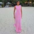 Summer Pink See-through Maxi Bodycon Sundress for Women1