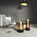 Canapea de design modern de lux mese centru mobilier pentru living mobilier rotund temperatură din sticlă top de cupru masă