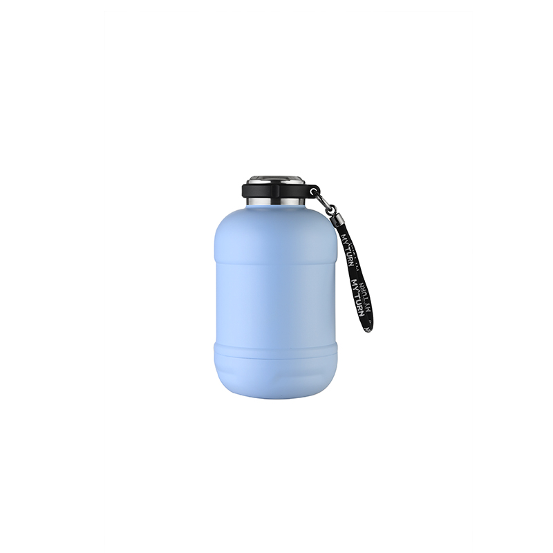 Hochwertige, pulverbeschichtete, isolierte Wasserflasche mit Riemen