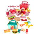 Pretend Play Wooden Kitchen Set: Hamburger, French Fries, and Cola Toy Set for Kids1