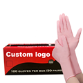 Reusable 12 Inch Pink Nitrile Latex Gloves for Cleaning and Kitchen Use1