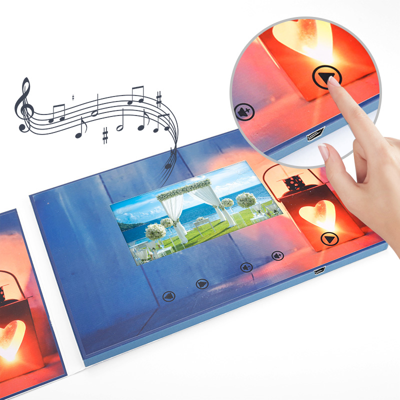 Biglietto d'auguri video personalizzato con schermo da 7" per matrimoni