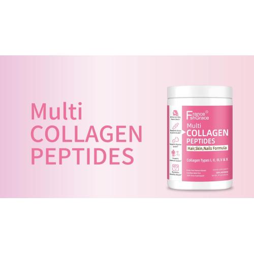 Collagen Peptides Powder - Type I, II, III, V, X - Hydrolyzed Collagen Peptides with Vitamin C Hyaluronic Acid, Supports Skin Hair Nail & Joint