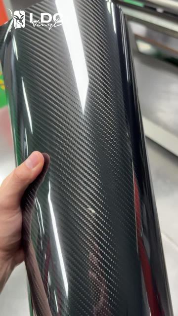 Glossy 4D Carbon Fiber Black Car Wrap