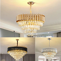 Black LED Gold Luxury Modern Crystal Chandelier for High Ceiling Wedding Dining Room Lighting1