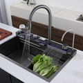 Stainless Steel Factory Waterfall Kitchen Sink with Cup Washer1