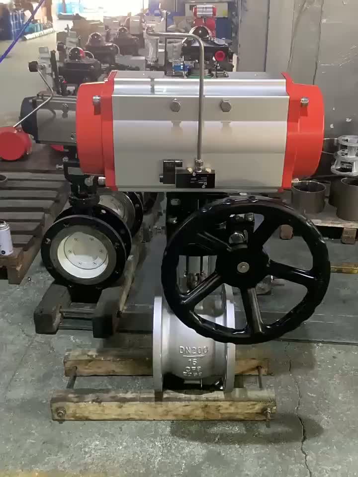 Пневматический фланговый шаровой клапан V-типа