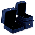 Hanhong Wholesale Custom Luxury Schmuck Verpackungsbox Armband Ohrringe Halskette Perlenschloss Blau Samt Ring Juwelier Box1