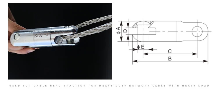 Rotating Cable Pulling Swivel Joint Rope Connector Stringing Equipment Swivel Joint Connector