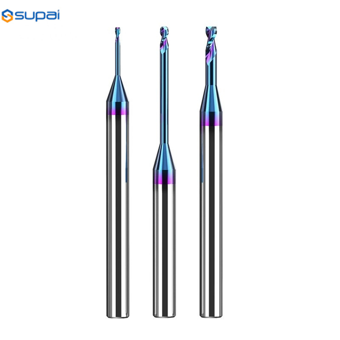 Herramientas dentales Carbide Long Teck End Mill Ball End esquina Radio 2 FLUTE PARA COCONIO COMPUESTO METAL 1