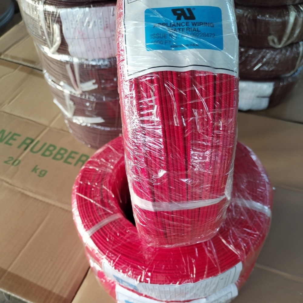 Cable de trenza de silicona UL3122 18# rojo