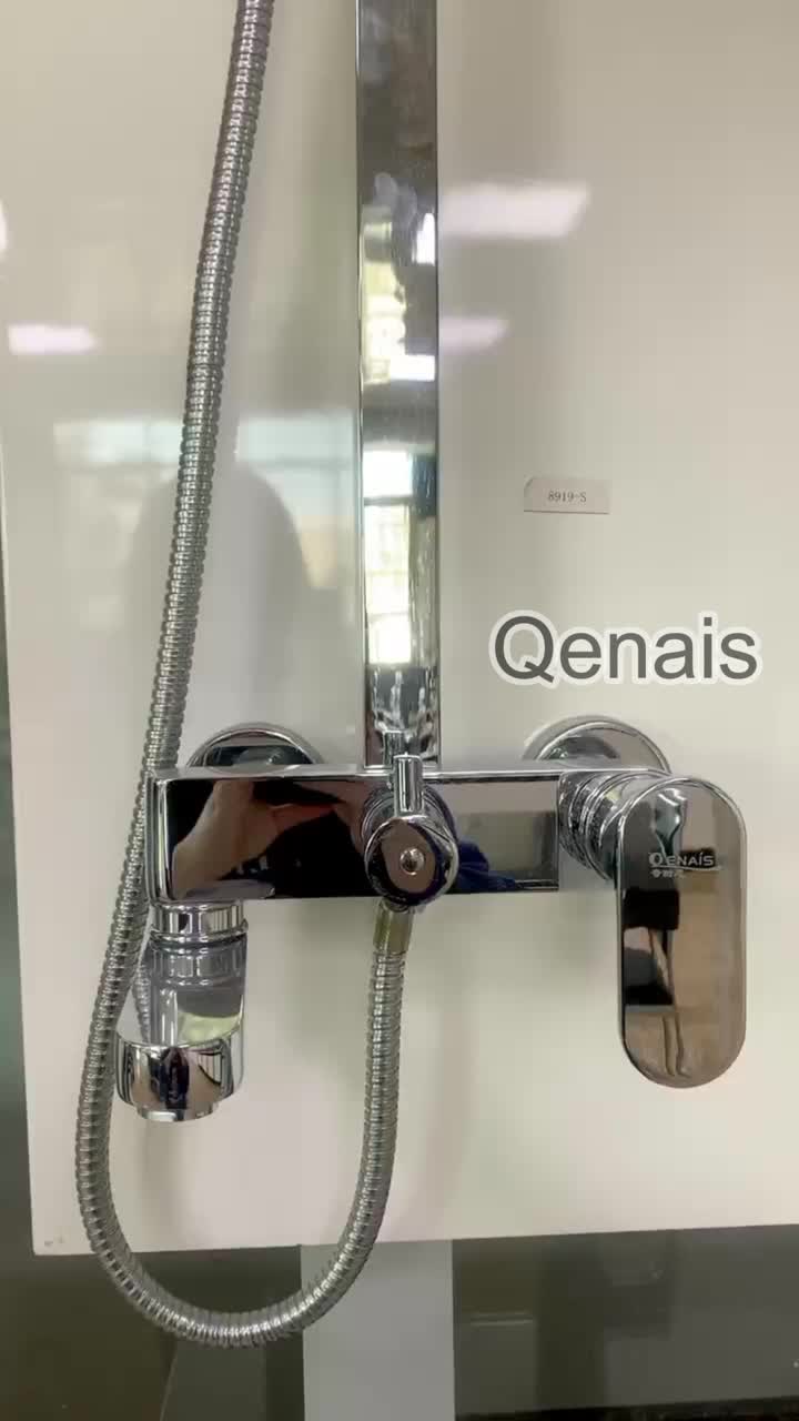 Brass Chrome Shower Faucet Set With Long Spout