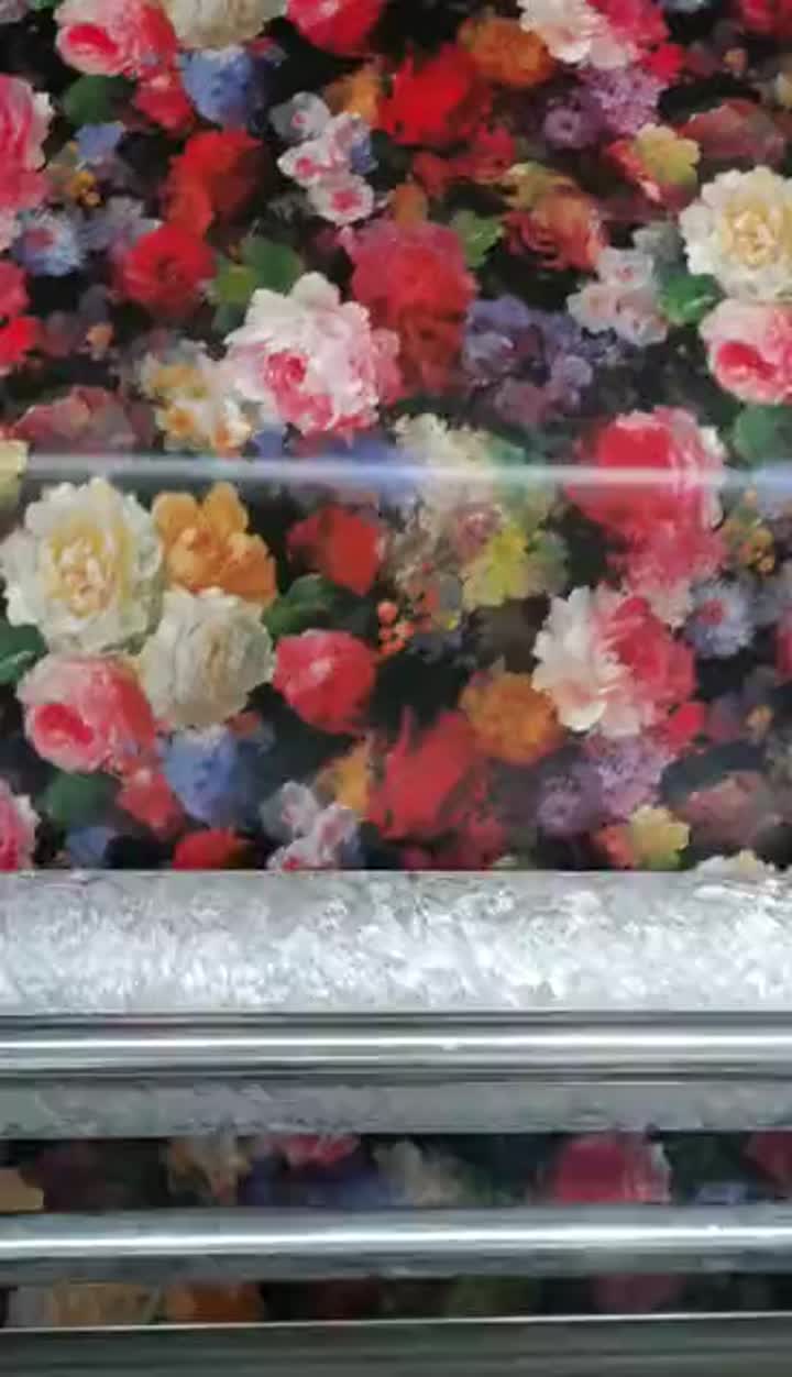pvc wallpaper rose flower design  