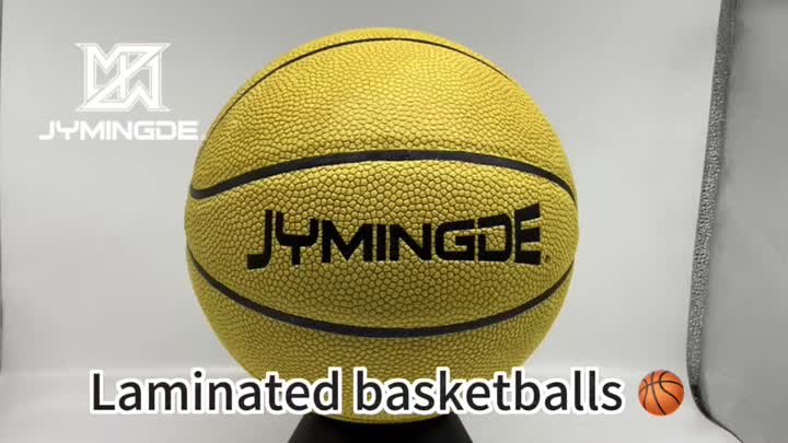 Geel gelamineerd basketbal