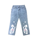 Vintage Skull Pants Baggy Γυναίκες Fashion 90s Streetwear Pockets Wide Leg High Waist Straight Y2K Denim Παντελόνια Φόρματα1