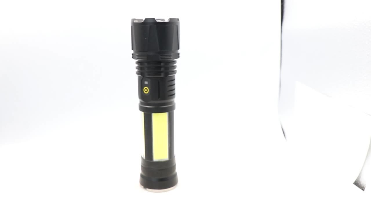 Super Led Flashlight 5Mode Aluminum Magnet Advanced Led Led Torch Использование 18650 26650 Подходит для наружного XHP90+COB Мощный фонарик1