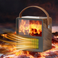 Retro Portable 3D Flame Electric Fireplace Heater with Fan1