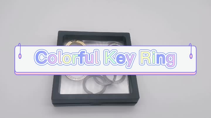 Anel de chave plana colorida dividida