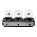 Silver 3 Station Buffet Warmer with LED Display - Original Triple Slow Cooker1