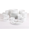 High Temperature White Ceramic Dinnerware Sets: Plates, Baking Pans, Bowls, and Mugs1
