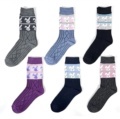 Oemen custom logo christmas Cotton socks  jacquard pattern warm cute Fashion Funny Women's socks crew women tube sock1