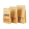Wholesale Minfly Custom Smell-Proof Reusable Stand-Up Kraft Paper Bags with Windows: Ideal for Food Packaging1