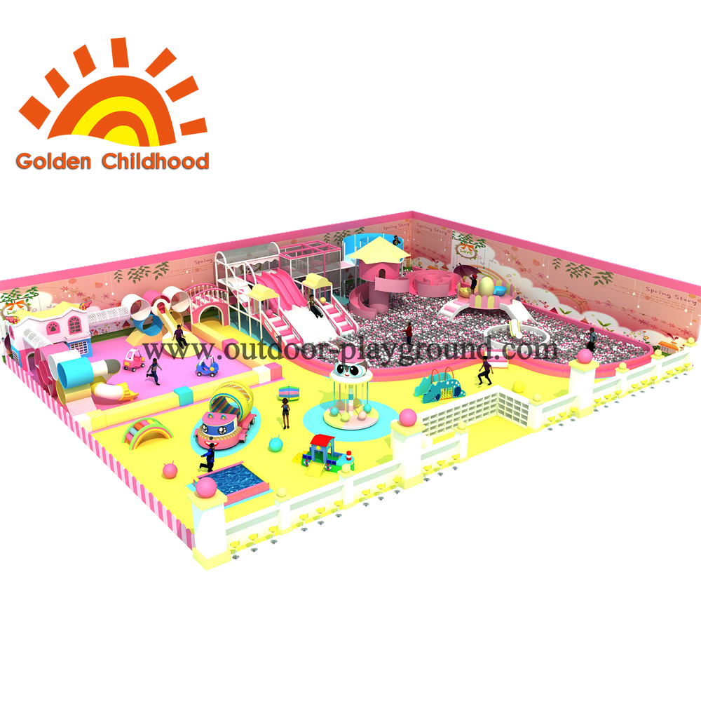 Pink Indoor Playground Equipment For Children