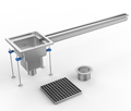 Kitlalona Linear Floor Drain for Commercial Kitchens - Stainless Steel Odor-Proof Drain1