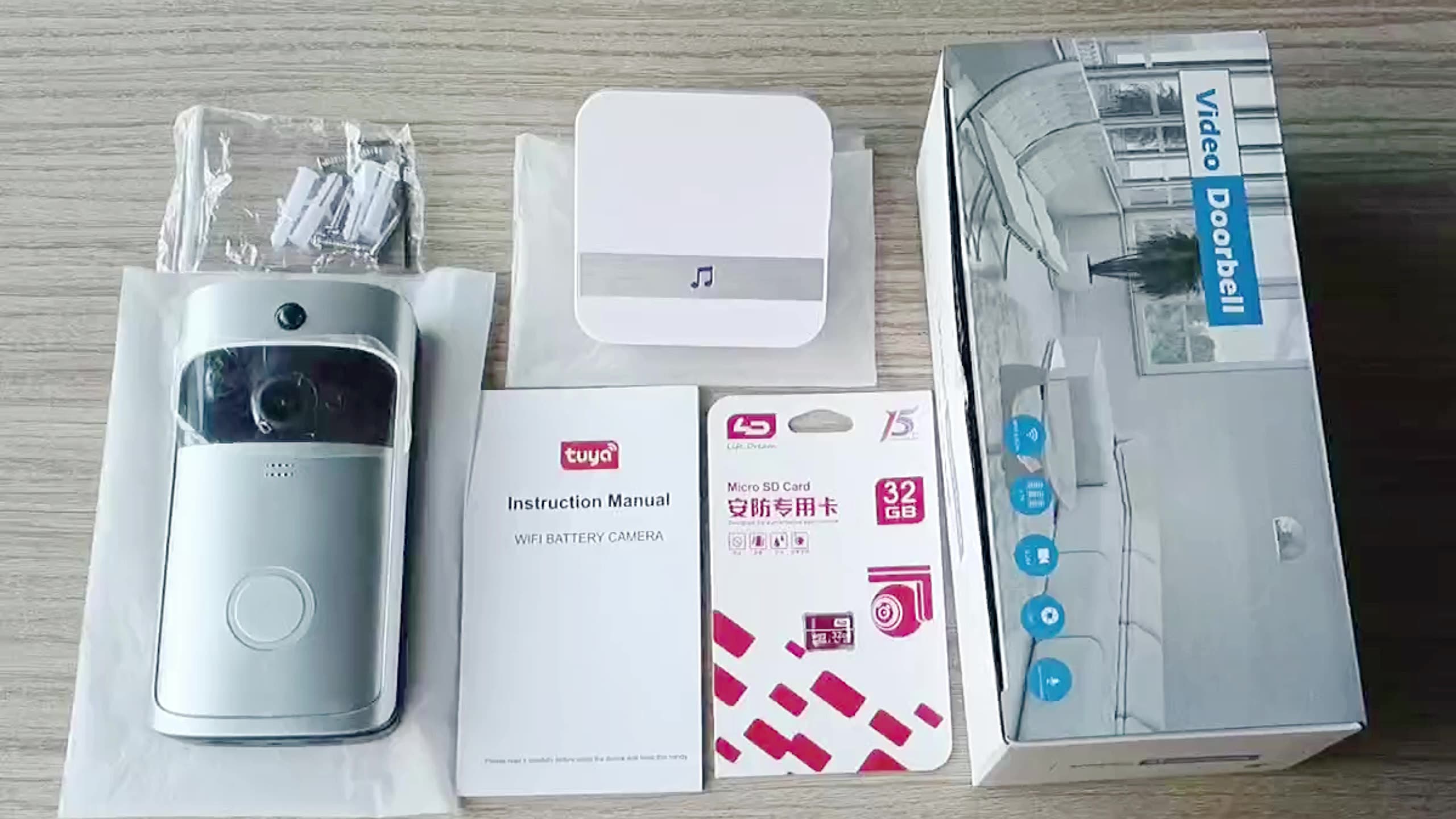 Großhandel Ring Wireless Video Türklingel mit Chime und Batterie 2 Drahtvideo Intercom1