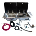 2 Burner Stainless Steel RV Gas Stove with Sink - CSA Certified GR-904 LR1