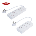 Wall-Mounted Power Socket with 10-Way Outlets and 4 USB Charging Ports - EU Outlets - Plastic Construction1