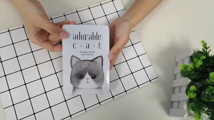 Caderno de capa de metal adorável estilo gato adorável