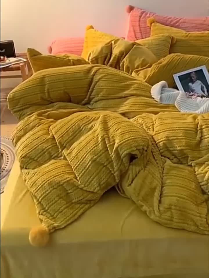 conjunto de roupa de cama de flanela de leite