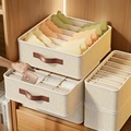 Cotton Linen Multi-Grid Storage Box for Underwear and Socks Organization1