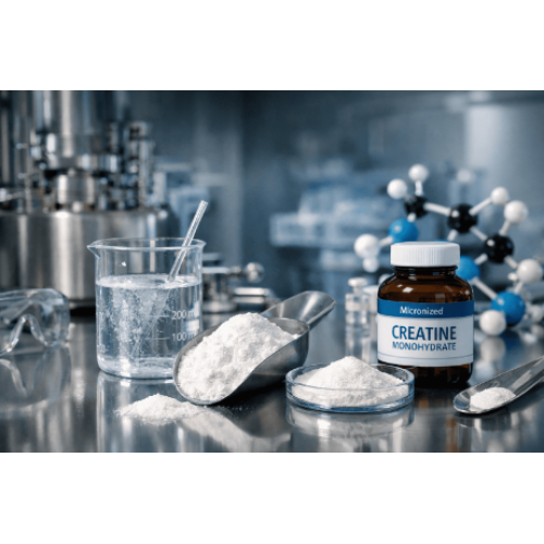 微粒子化クレアチン一水和物: 品質、溶解性、製造に関する製薬の視点