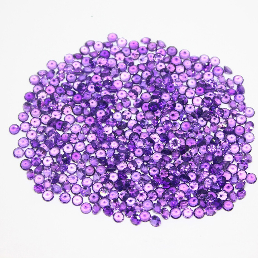 Round Diamond Cut Amethyst