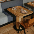 New Trend Móveis Modernos Cafeteria de Madeira e Cadeira de Couro Restaurante1