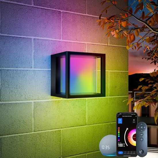 Luz de pared al aire libre inteligente de estilo graffiti moderno para espacios únicos1