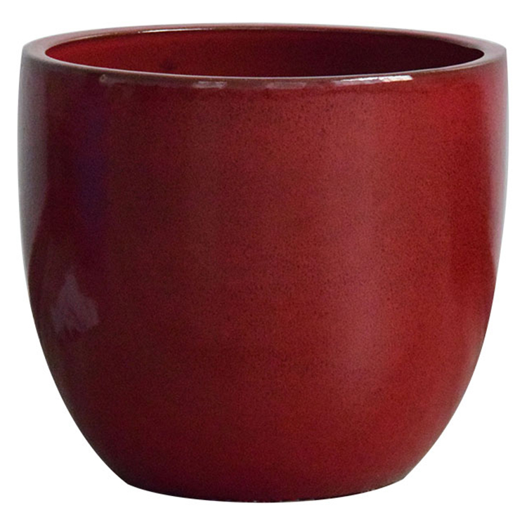 High Quality Material Factory Manufacture Flower Ceramic Egg Shape Glaze Pot1